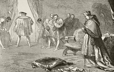 King Henry VIII of England dismisses Cardinal Wolsey in 1529, from 